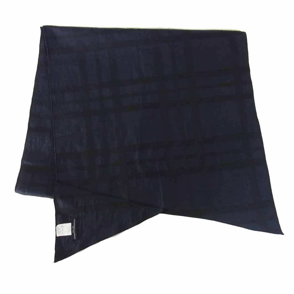 Engineered Garments エンジニアードガーメンツ Long Scarf チェック柄 コットン ロングスカーフ ネイビー系【美品】【中古】