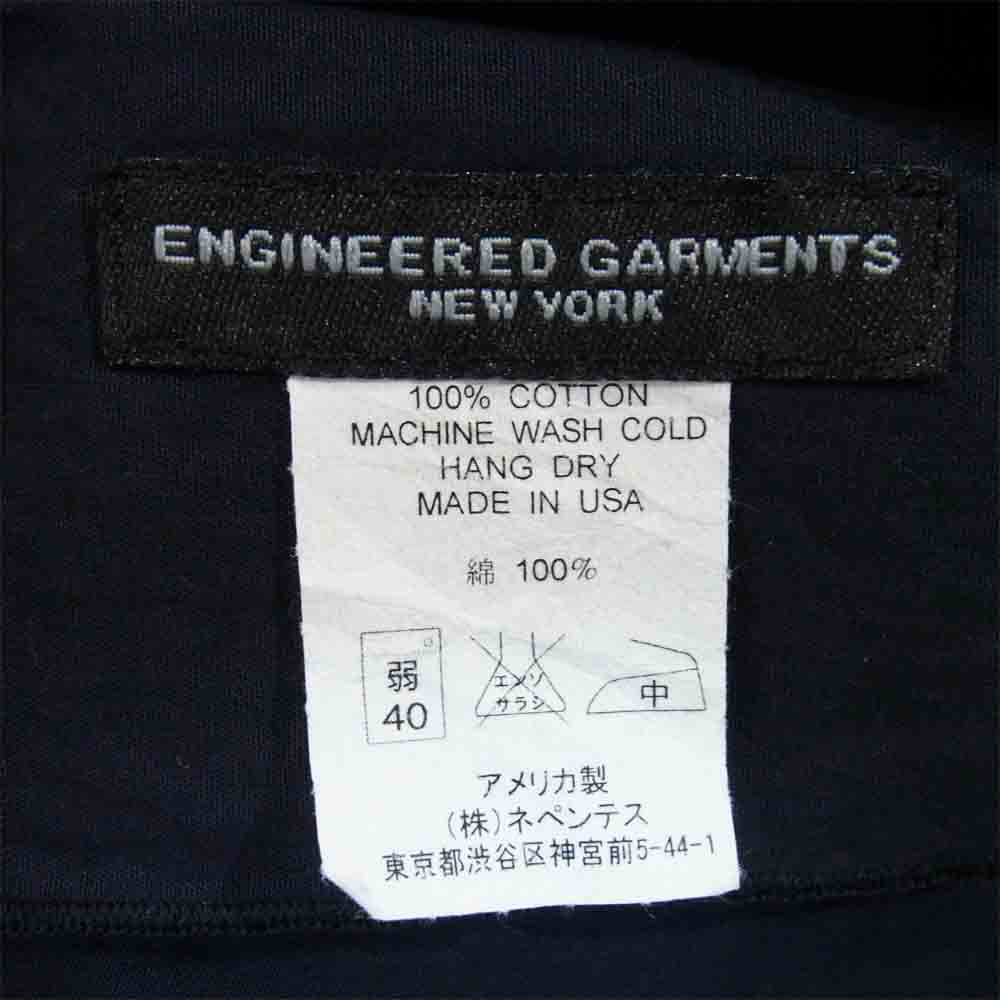 Engineered Garments エンジニアードガーメンツ Long Scarf チェック柄 コットン ロングスカーフ ネイビー系【美品】【中古】