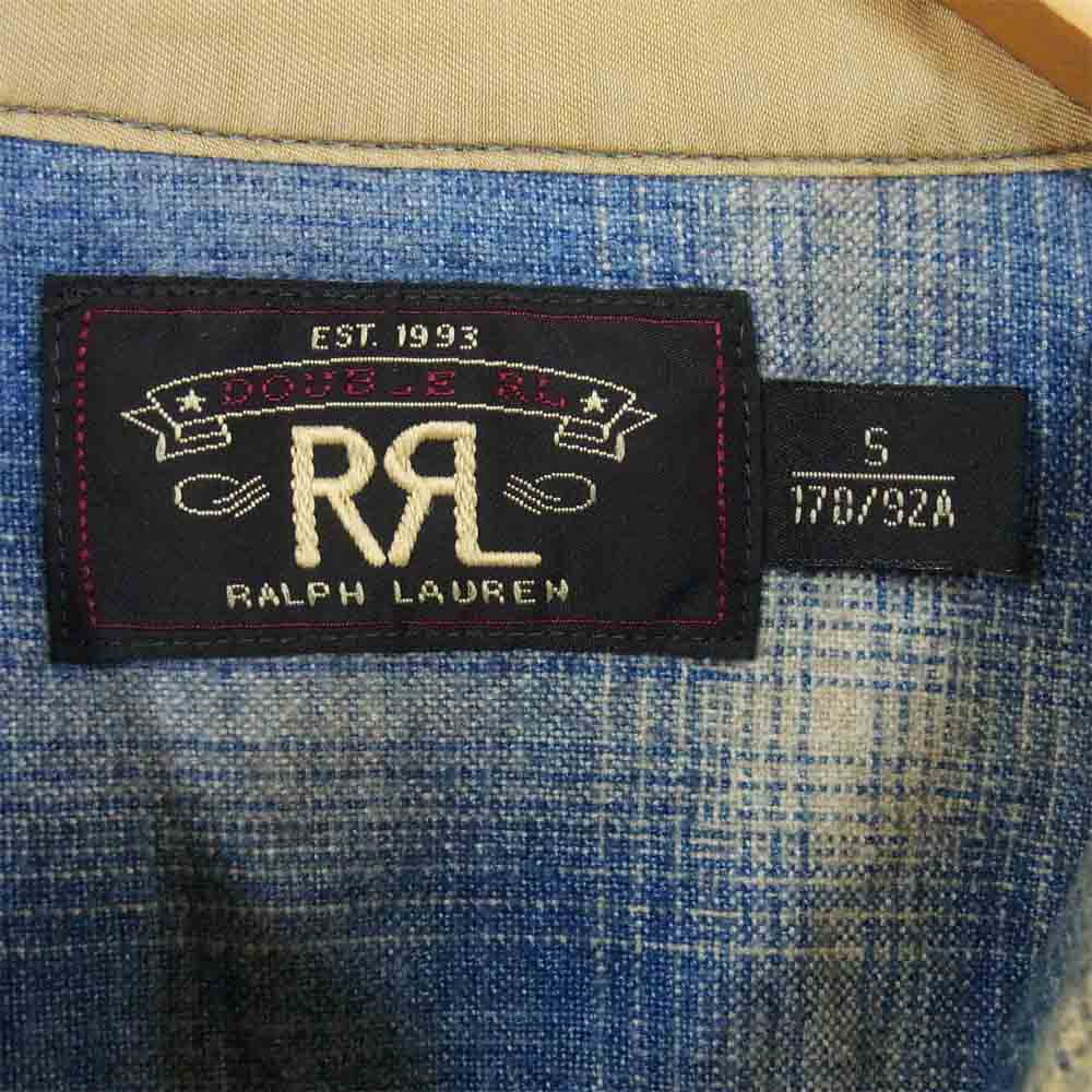 RRL ダブルアールエル 国内正規品 コットンウール オンブレチェック ワークシャツ ブルー系 S【中古】