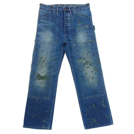 RRL ダブルアールエル ペイント加工 ダブルニー ペインター デニム インディゴブルー系 30【中古】