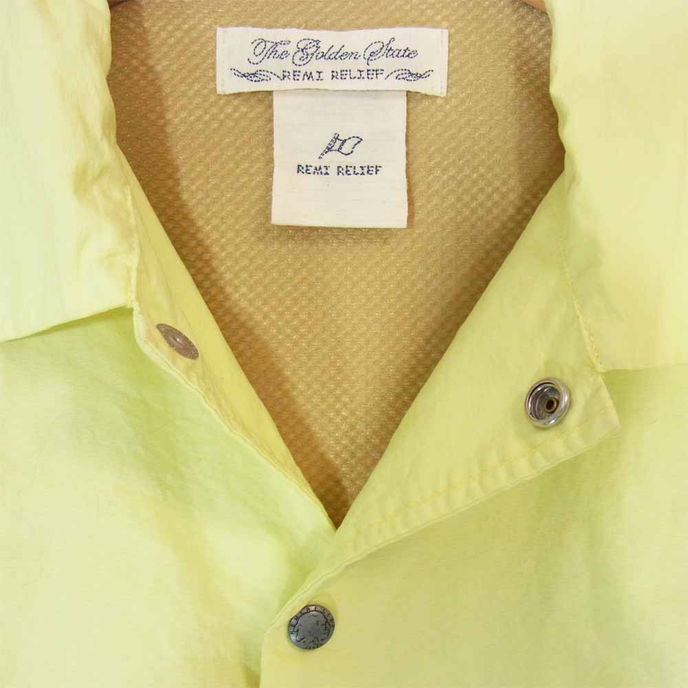 REMI RELIEF レミレリーフ コンチョスナップボタン ナイロンクロス コーチ ジャケット イエロー系 S【中古】
