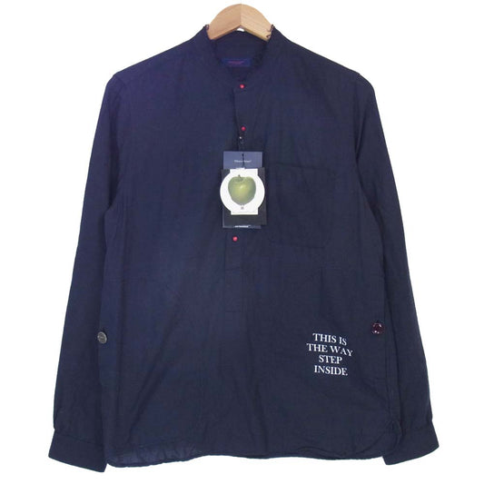 UNDERCOVER アンダーカバー 16SS UCQ4401-1 GROUPIE バックプリント カディ プルオーバー シャツ ネイビー系 2【中古】