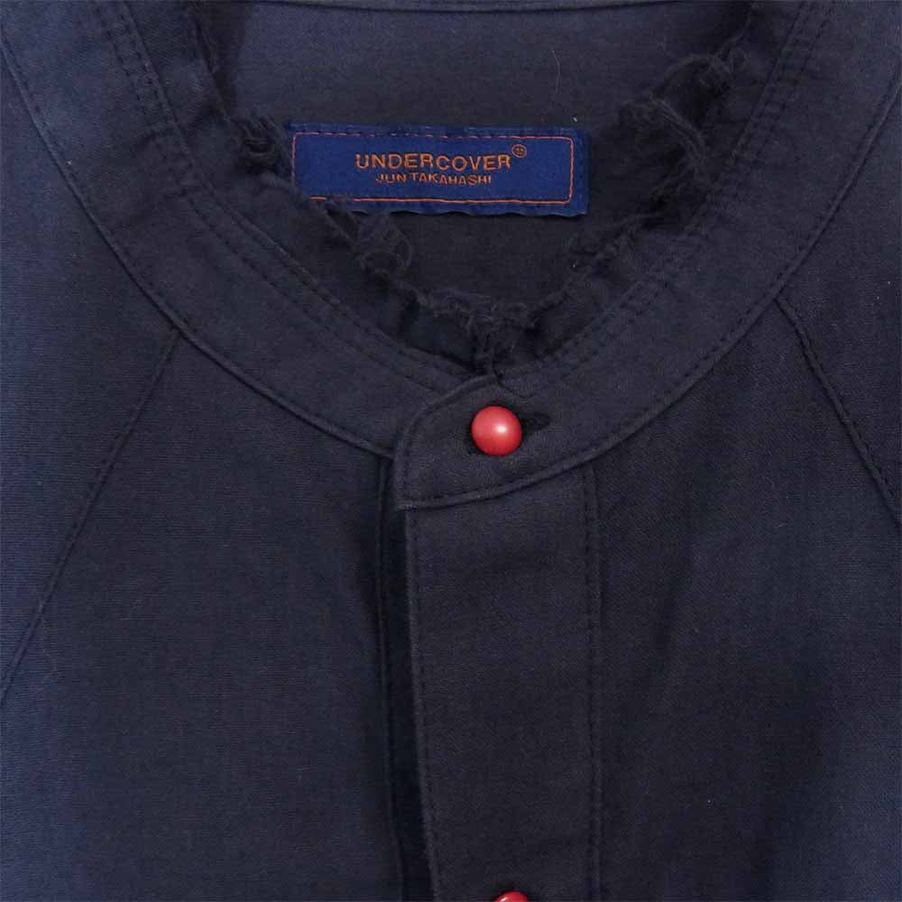 UNDERCOVER アンダーカバー 16SS UCQ4401-1 GROUPIE バックプリント カディ プルオーバー シャツ ネイビー系 2【中古】