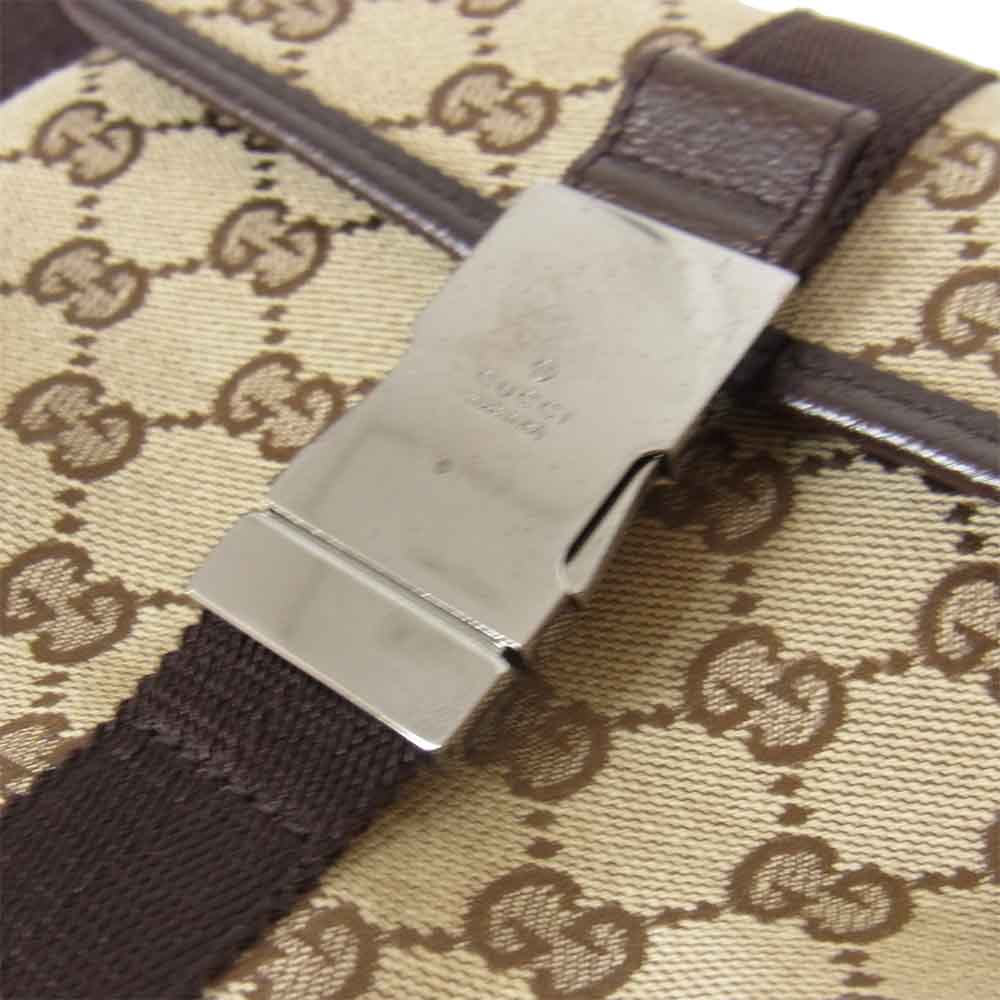 GUCCI グッチ 131236 GG キャンバス ウエストバッグ ボディーバッグ ブラウン系【中古】