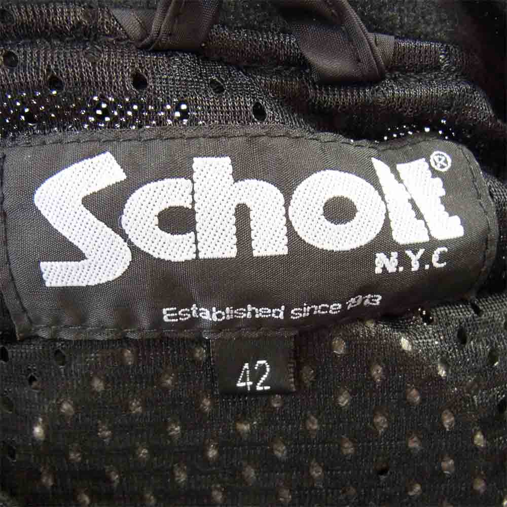 schott ショット パッド入り ナイロン レーシング ジャケット ブラック系 42【中古】