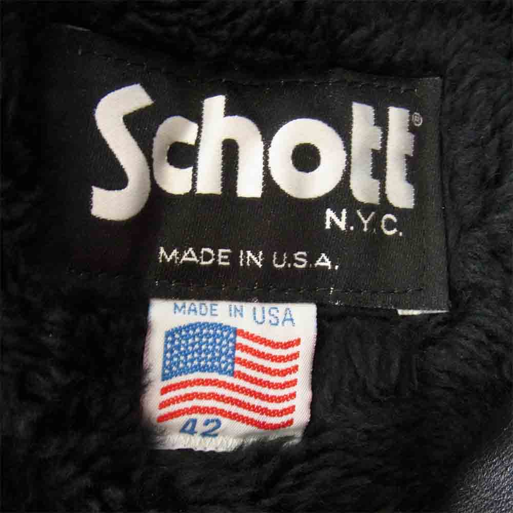 schott ショット AT101 USA製 ライナーボア 襟付き シングル