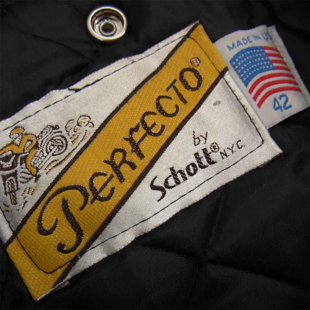 schott ショット 618 USA製 DOUBLE RIDERS ワッペン カスタム ダブル ライダース ジャケット ブラック系 42【中古】