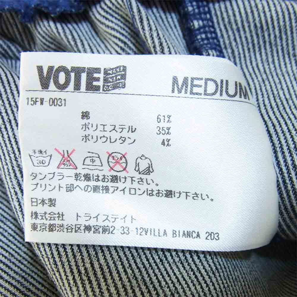 ヴォートメイクニュークローズ デニム転写プリント パンツ インディゴブルー系 M【中古】