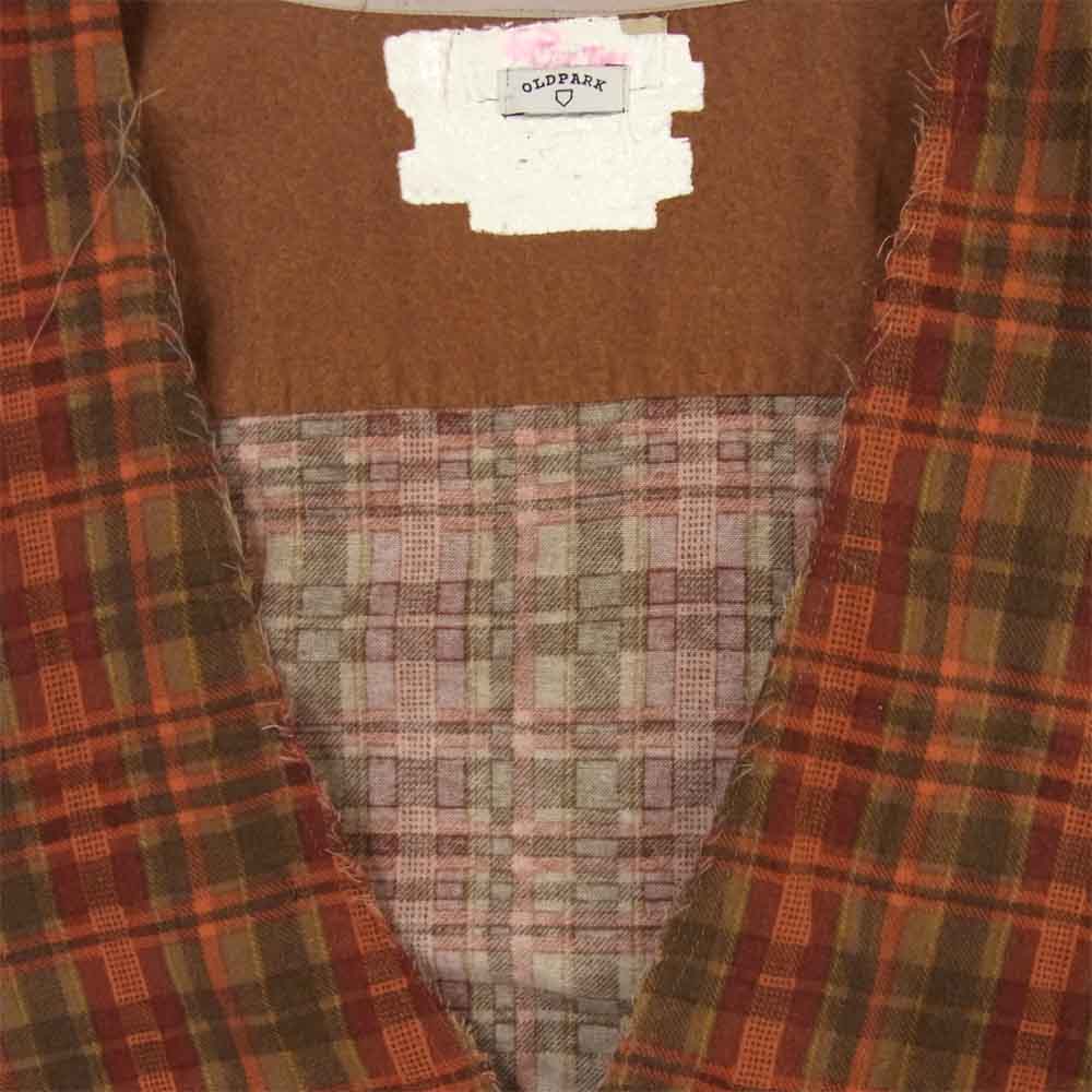 オールドパーク リメイク プルオーバー チェック シャツ 長袖 レッド系 ブラウン系【中古】