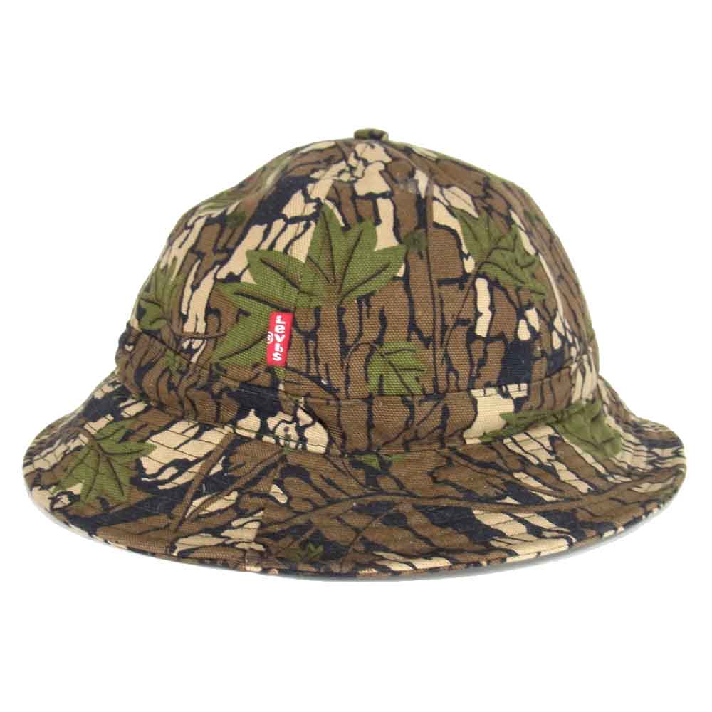 Supreme シュプリーム 13AW Levi's リーバイス Camoflage Canvas Bell Hat カモ 迷彩 ハット カーキ系【中古】
