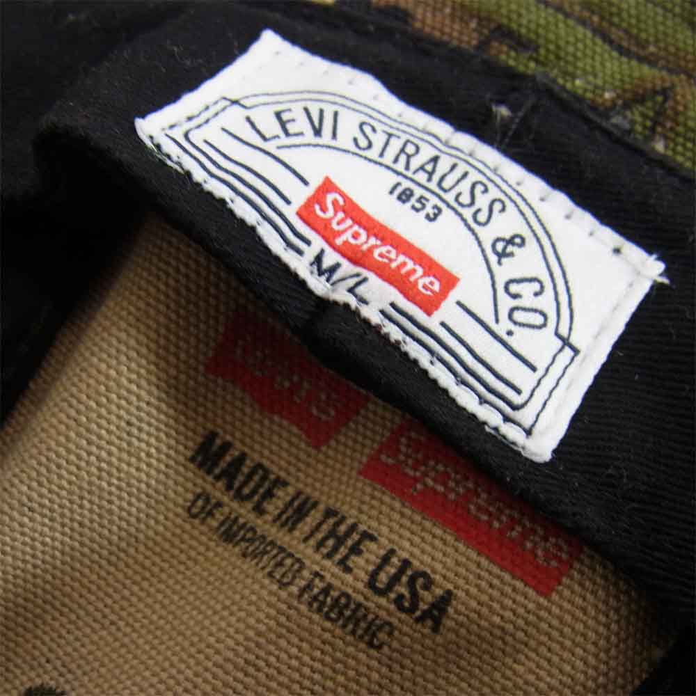 Supreme シュプリーム 13AW Levi's リーバイス Camoflage Canvas Bell Hat カモ 迷彩 ハット カーキ系【中古】