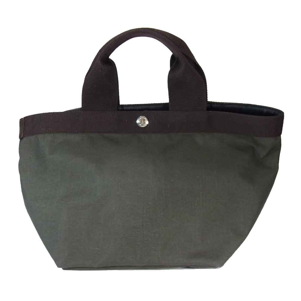 Herve Chapelier エルベ・シャプリエ 707C コーデュラ舟型 トート バッグ Mサイズ カーキ系【中古】
