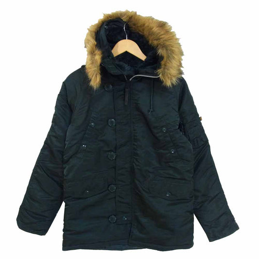 ALPHA アルファ 20094-419 JAPAN FIT N-3B ミリタリー ジャケット フライト ジャケット ファー取り外し可 グリーン系 S【美品】【中古】