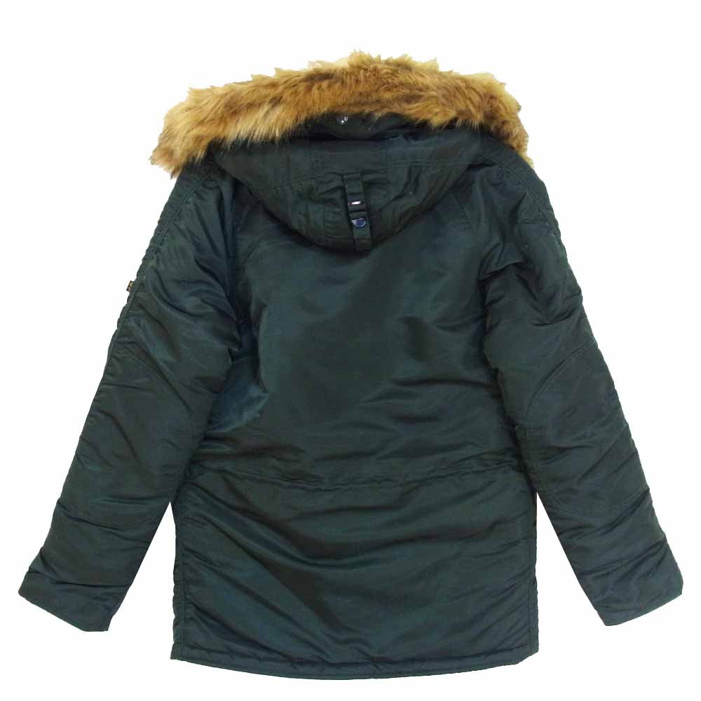 ALPHA アルファ 20094-419 JAPAN FIT N-3B ミリタリー ジャケット フライト ジャケット ファー取り外し可 グリーン系 S【美品】【中古】