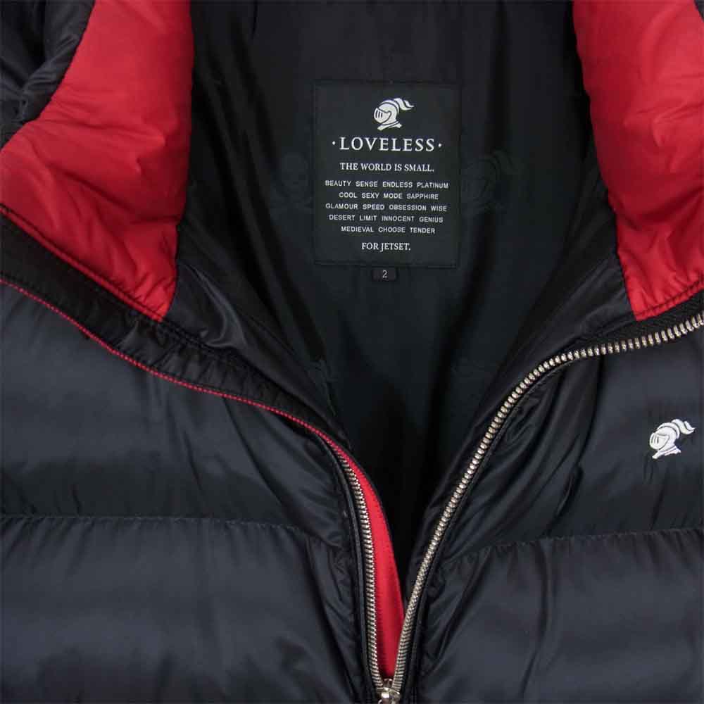 LOVELESS ラブレス 61F62-417-09 WHITE GOOSE ホワイトグース スカル 刺繍 ダウン ジャケット ブラック系 2【美品】【中古】