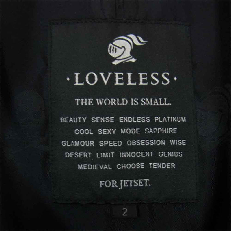 LOVELESS ラブレス 61F62-417-09 WHITE GOOSE ホワイトグース スカル 刺繍 ダウン ジャケット ブラック系 2【美品】【中古】