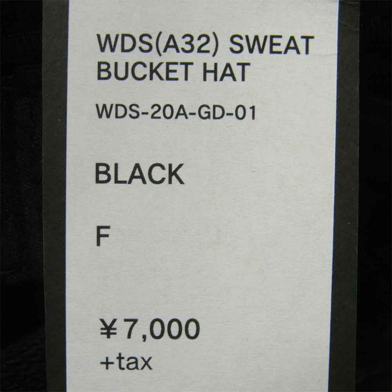 ウィンダンシー 20AW WDS-20A-GD-01 WDS SWEAT BUCKET HAT ロゴ スウェット バケット ハット ブラック ブラック系 M【新古品】【未使用】【中古】