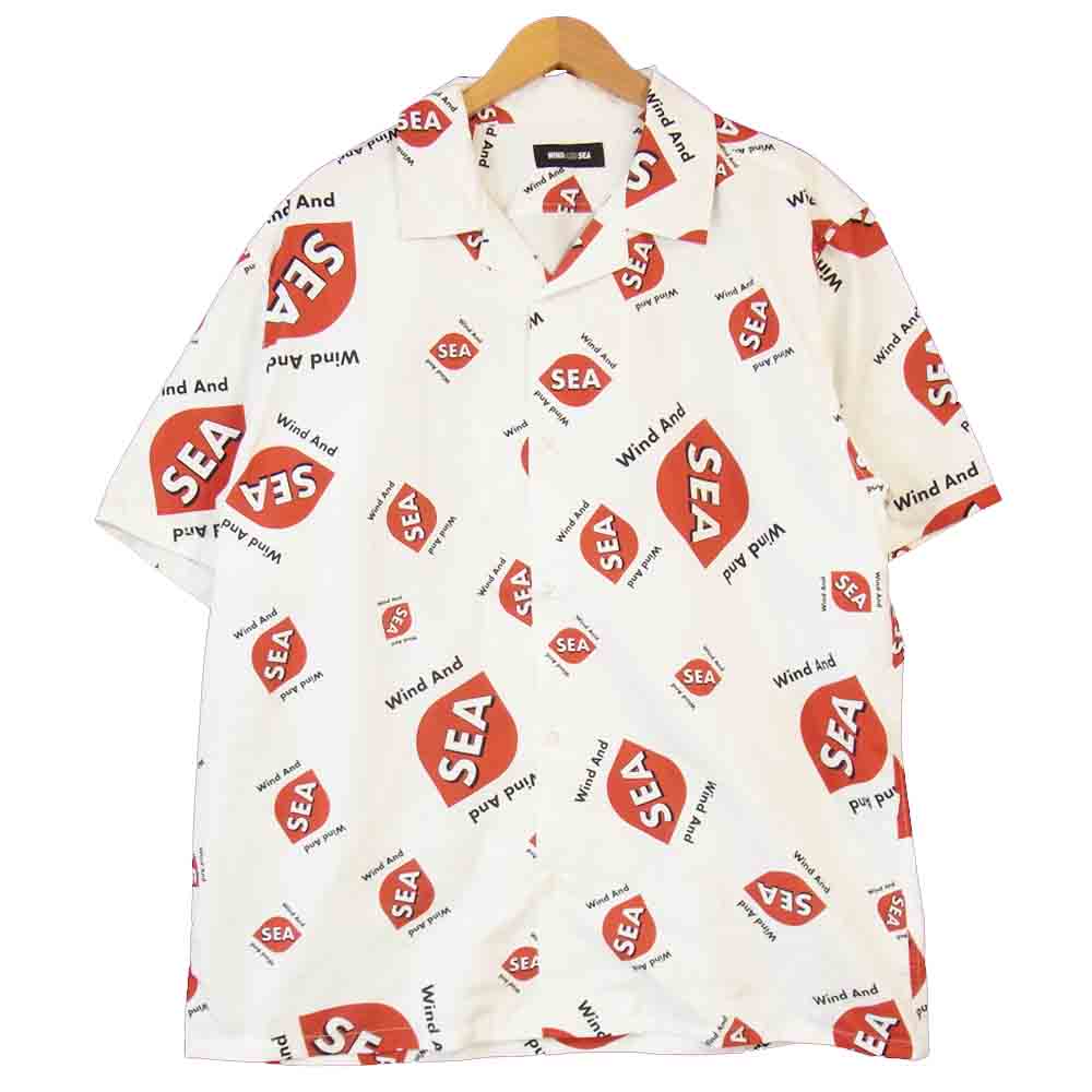 ウィンダンシー WDS-SH-01 WDS rhombus-pattern Open coller shirt 総柄 オープンカラー 半袖シャツ ホワイト系 XL【美品】【中古】