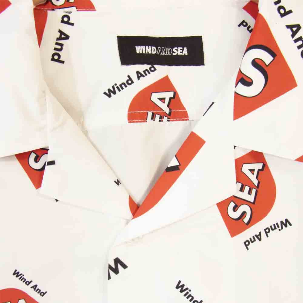 ウィンダンシー WDS-SH-01 WDS rhombus-pattern Open coller shirt 総柄 オープンカラー 半袖シャツ ホワイト系 XL【美品】【中古】