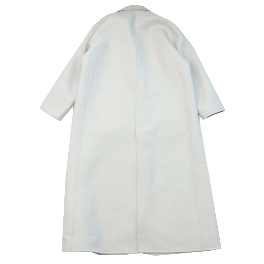 ebure ヘビーメルトン チェスター ロングコート ホワイト系 グレー系 38【美品】【中古】