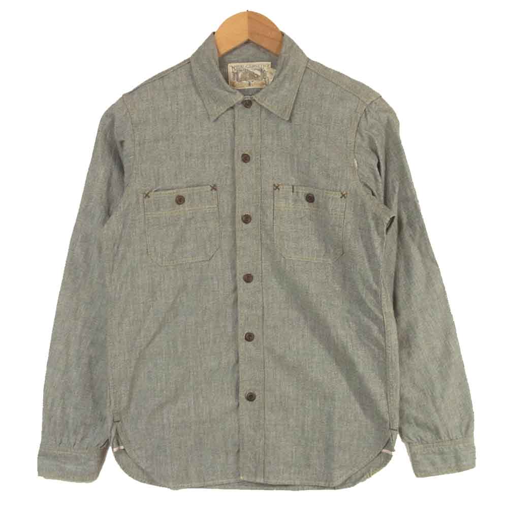 FREEWHEELERS フリーホイーラーズ Neal Cassady Railroad シャンブレー ワーク シャツ 長袖 グレー系 14【中古】