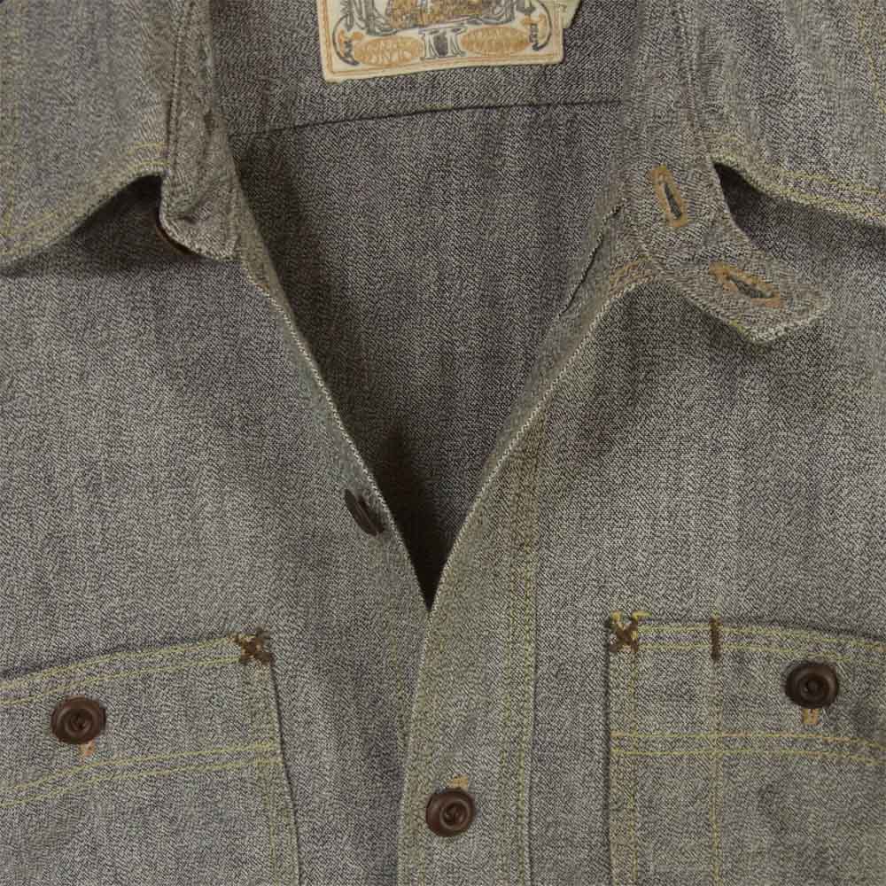 FREEWHEELERS フリーホイーラーズ Neal Cassady Railroad シャンブレー ワーク シャツ 長袖 グレー系 14【中古】