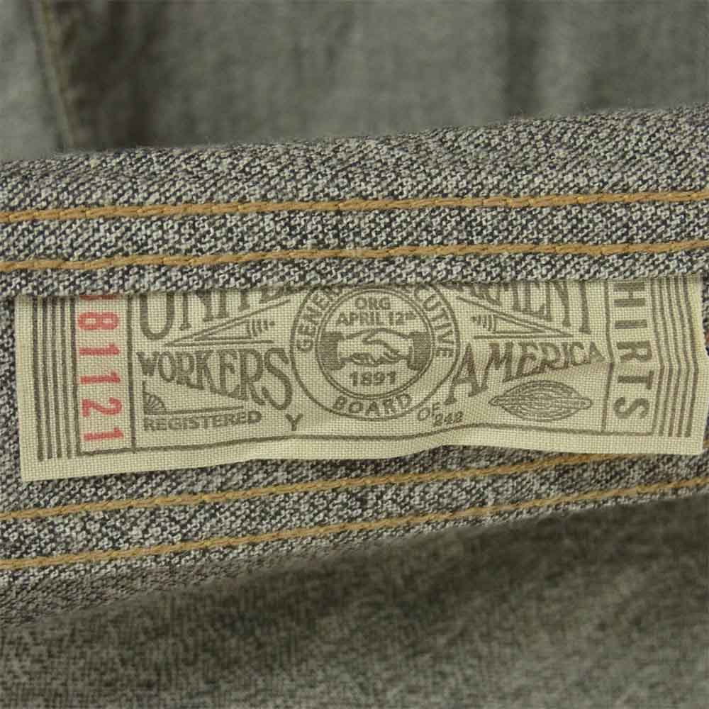 FREEWHEELERS フリーホイーラーズ Neal Cassady Railroad シャンブレー ワーク シャツ 長袖 グレー系 14【中古】