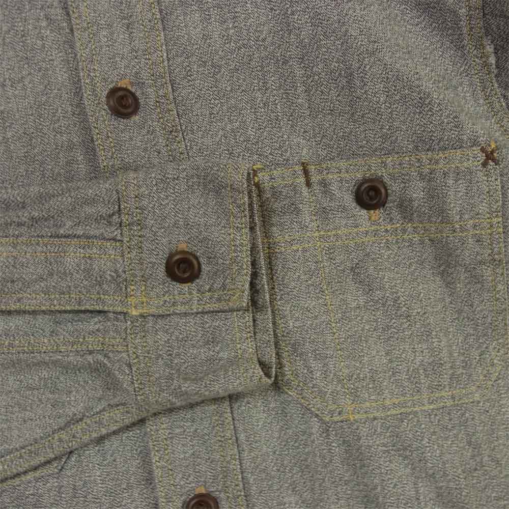 FREEWHEELERS フリーホイーラーズ Neal Cassady Railroad シャンブレー ワーク シャツ 長袖 グレー系 14【中古】