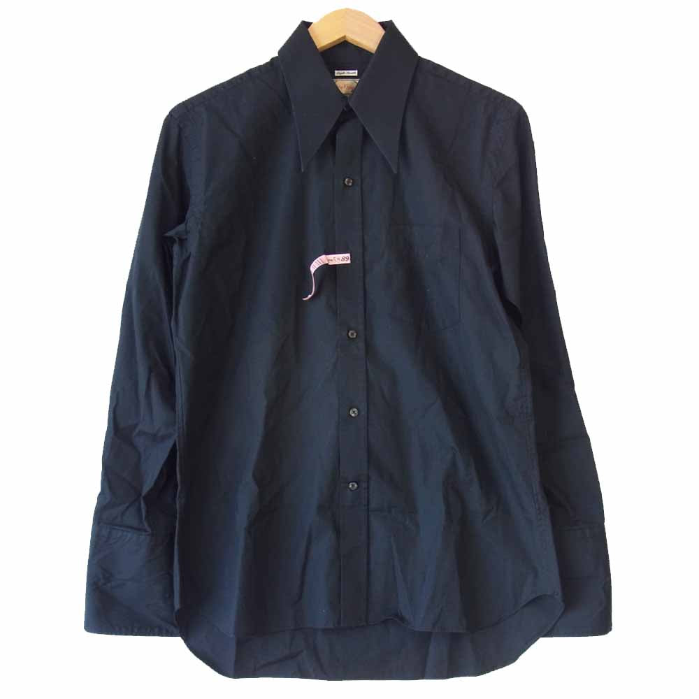 バリモアカラー シャツ ロングポイント ブラック系 S【中古】