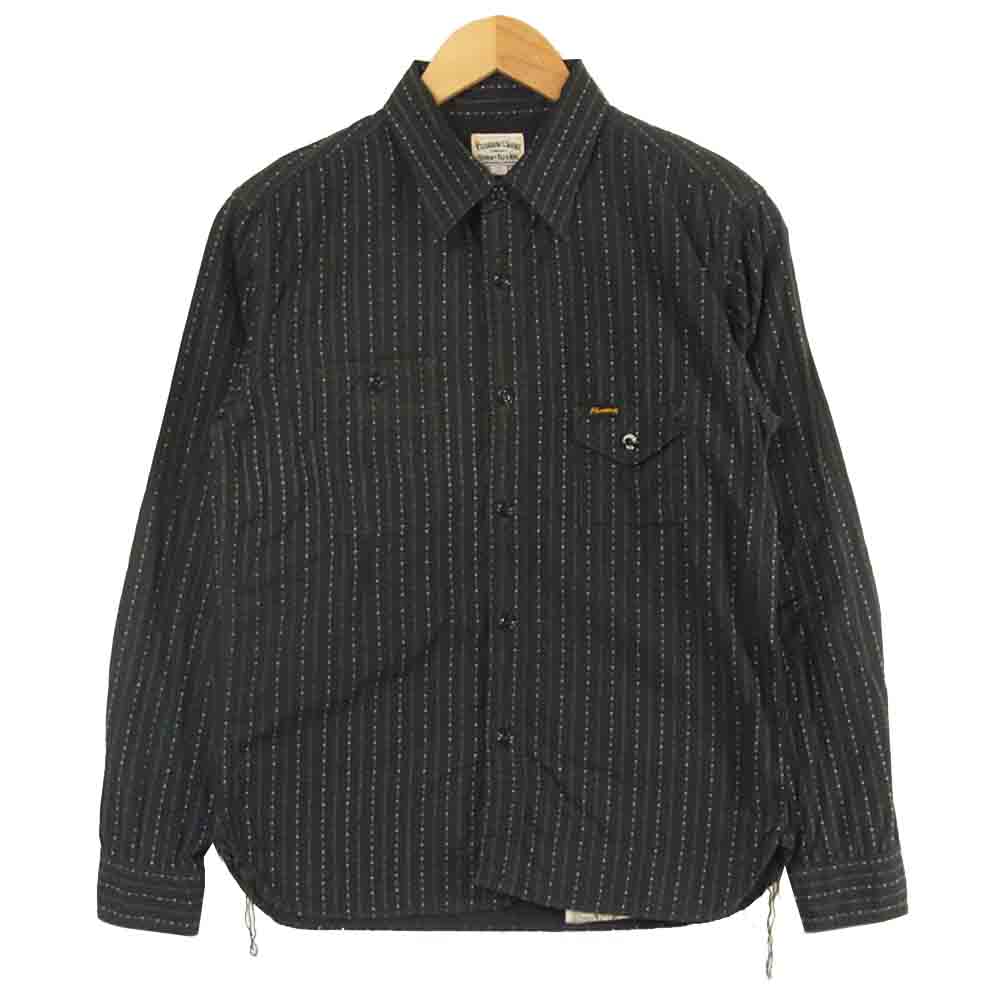 Pherrow's フェローズ WORK SHIRTS ワーク シャツ 長袖 コットン 日本製 ブラック系 S【中古】