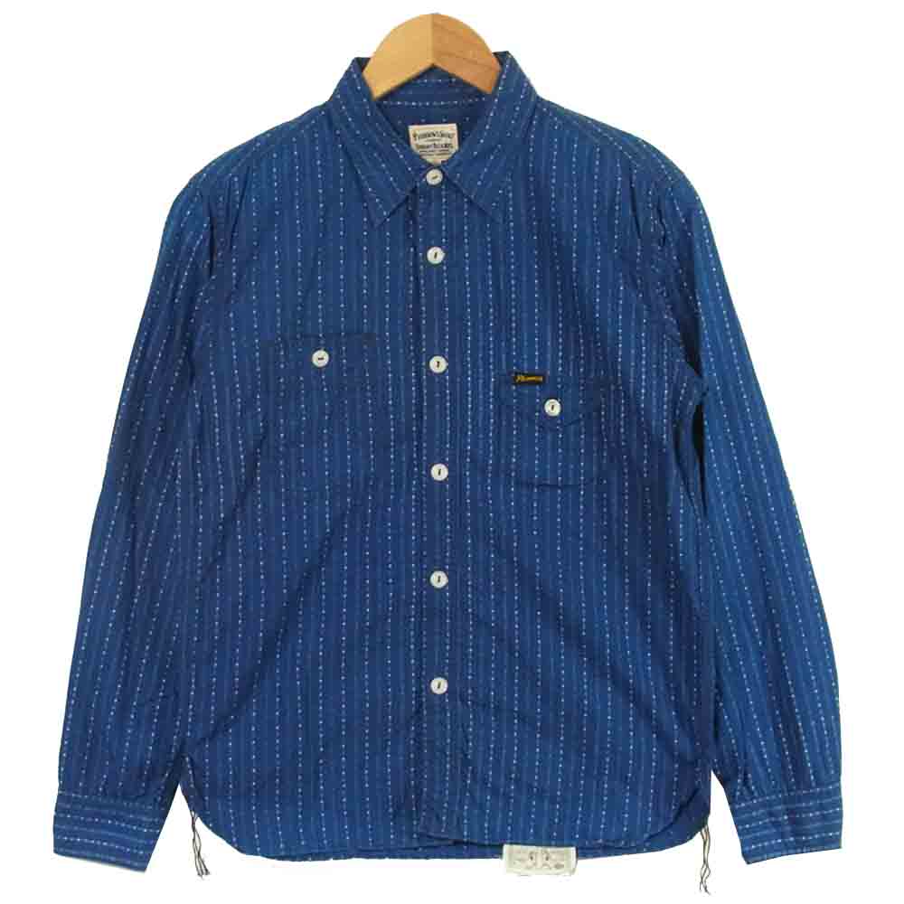 Pherrow's フェローズ WORK SHIRTS ワーク シャツ 長袖 コットン 日本製 ブルー系 36【中古】