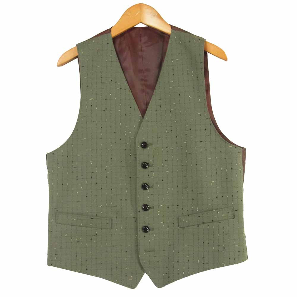 ドライボーンズ 6つボタン ベスト ジレ グリーン系 S【中古】