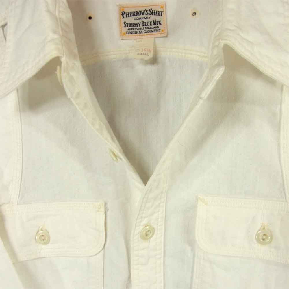Pherrow's フェローズ 40's MODEL CHAMBRAY WORK SHIRT ワーク シャツ 長袖 ホワイト系 S【中古】