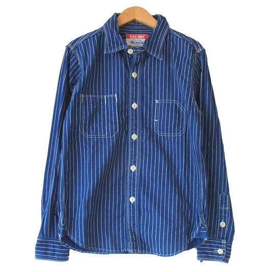 インディゴ ウォバッシュ ワークシャツ インディゴブルー系 1【中古】