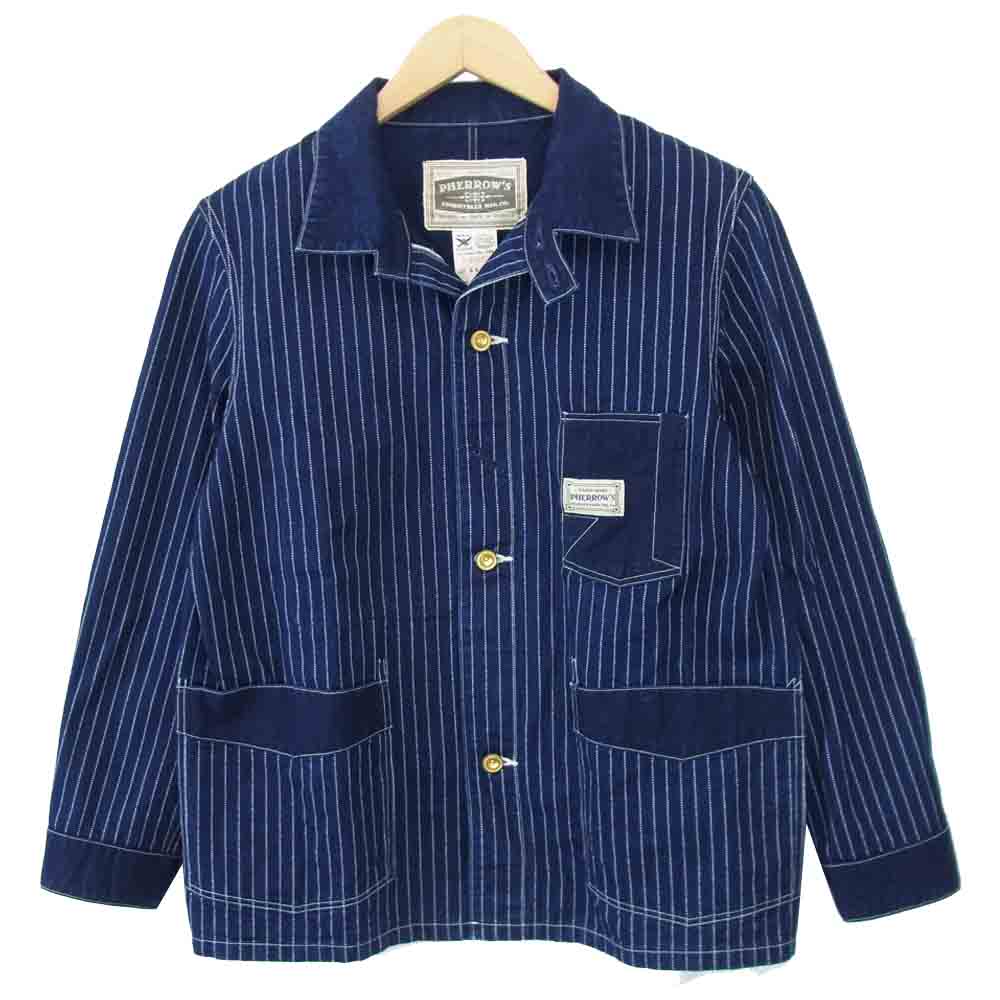 Pherrow's フェローズ 550CA インディゴ ウォバッシュ カバーオール ジャケット インディゴブルー系 36【美品】【中古】