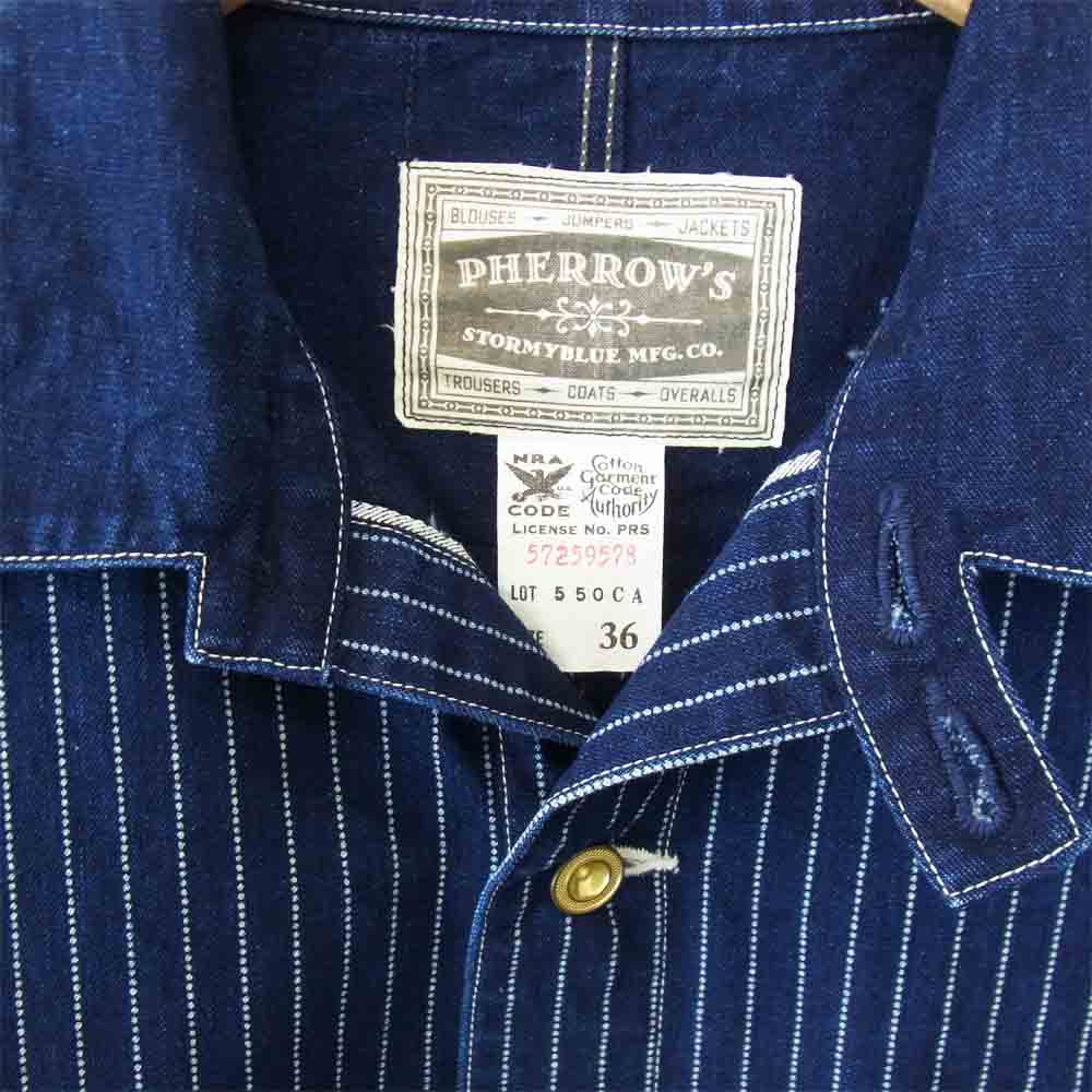 Pherrow's フェローズ 550CA インディゴ ウォバッシュ カバーオール ジャケット インディゴブルー系 36【美品】【中古】