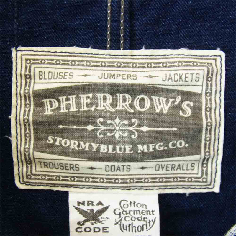 Pherrow's フェローズ 550CA インディゴ ウォバッシュ カバーオール ジャケット インディゴブルー系 36【美品】【中古】