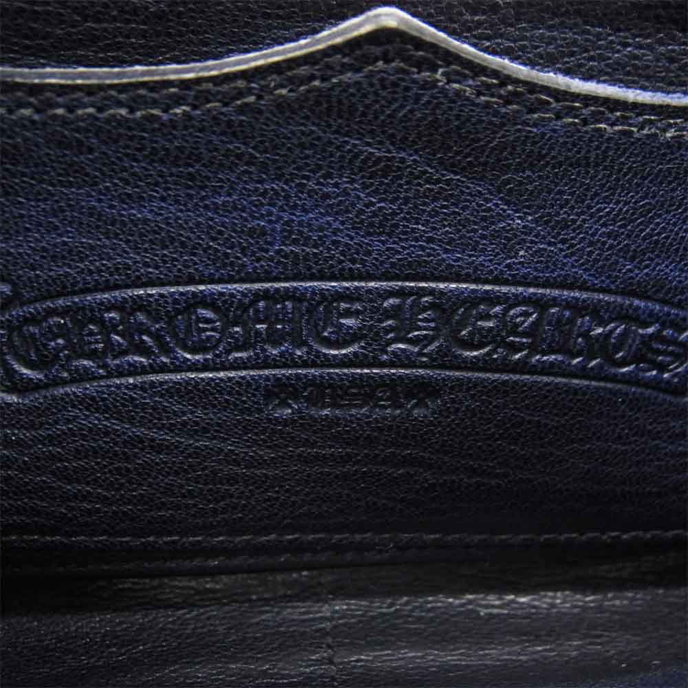 CHROME HEARTS クロムハーツ（原本無） REC F ZIP 3セメタリー クロス パッチ ラウンド ジップ ファスナー ウォレット ブラック系 横幅約20cm【中古】