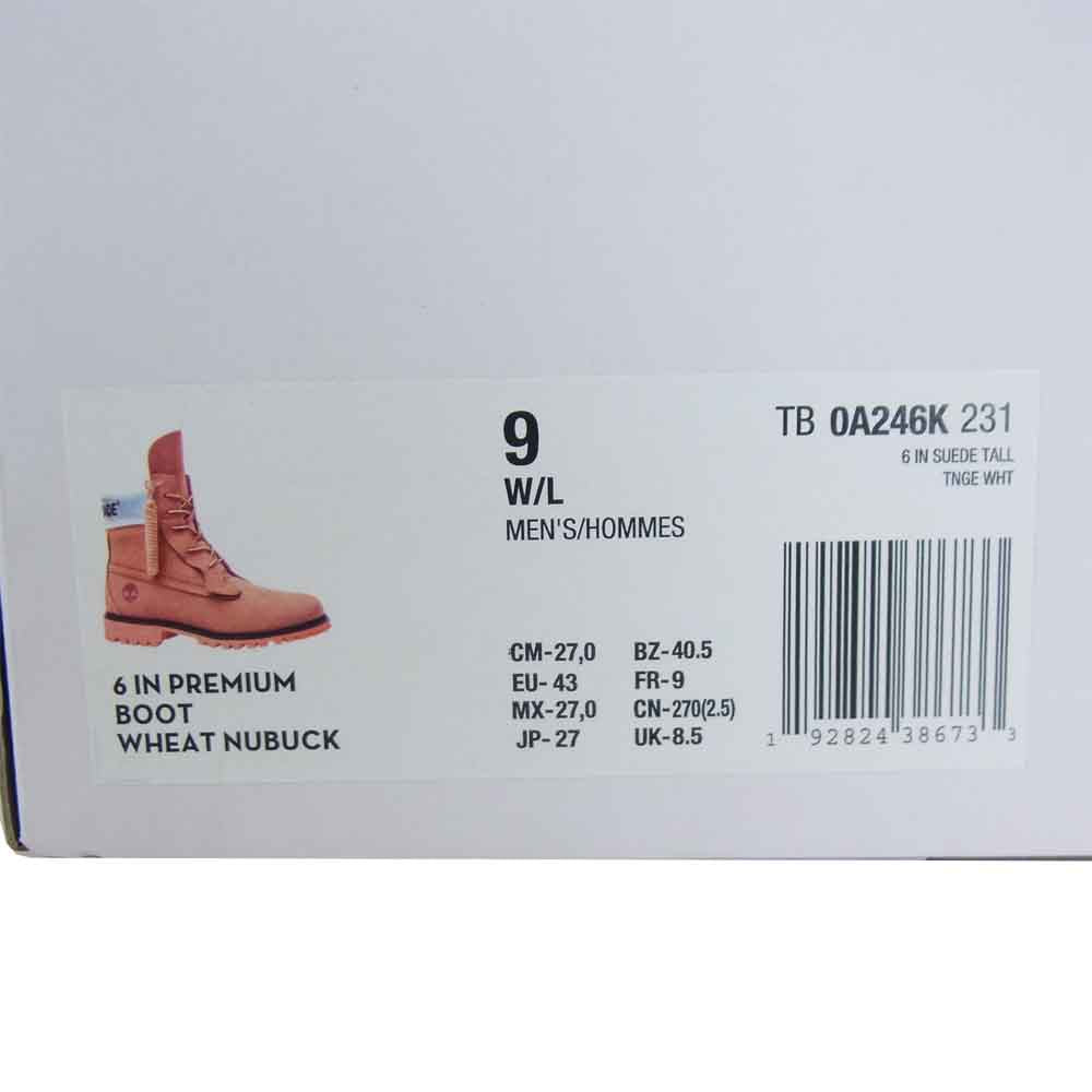 レディメイド 0A246K × TIMBERLAND ティンバーランド 6 IN PREMIUM BOOT WHEAT NUBUCK 6インチプレミアム ヌバック ブーツ ライトブラウン系 27cm【極上美品】【中古】