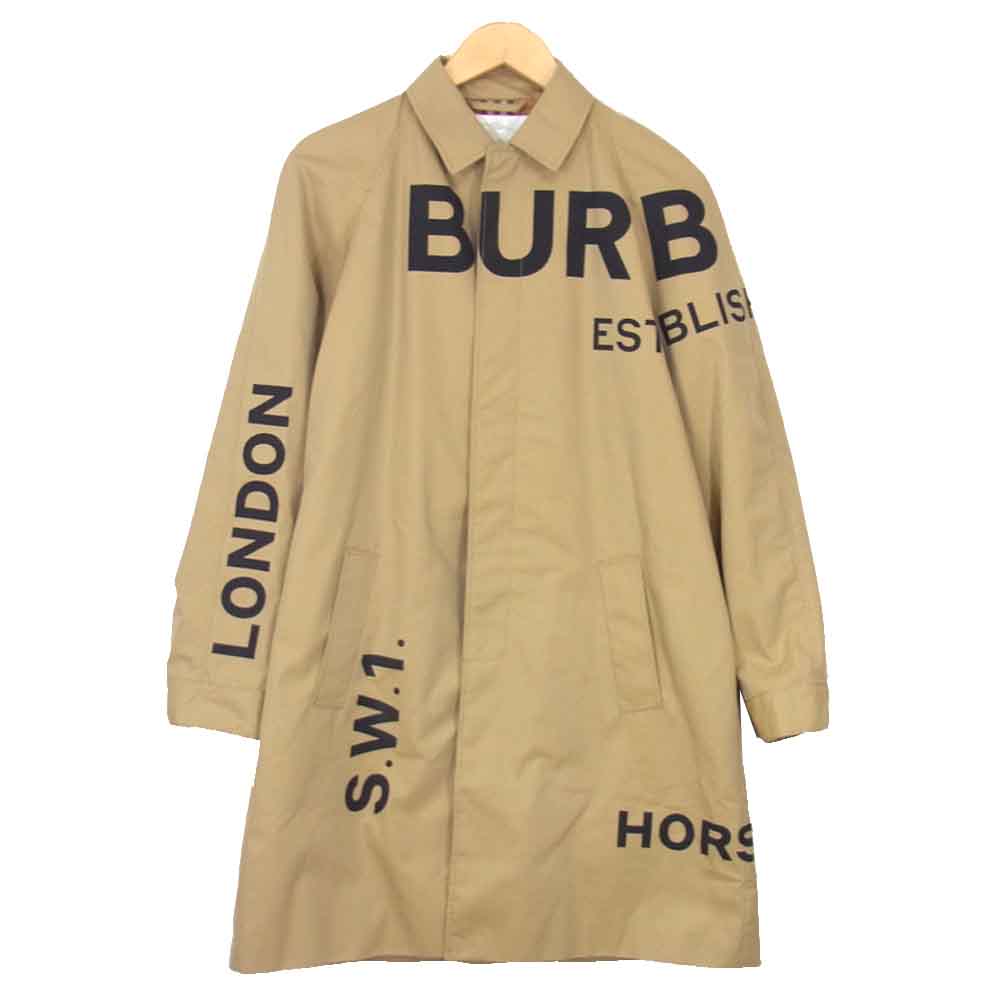 BURBERRY バーバリー ホースフェリー プリント コットン ギャバジン カーコート ベージュ系 14Y【美品】【中古】