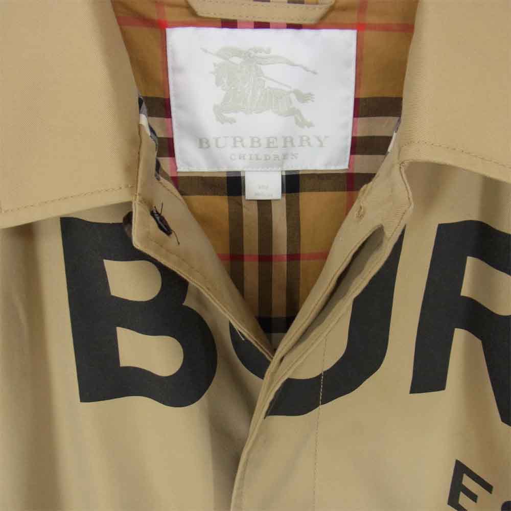 BURBERRY バーバリー ホースフェリー プリント コットン ギャバジン カーコート ベージュ系 14Y【美品】【中古】