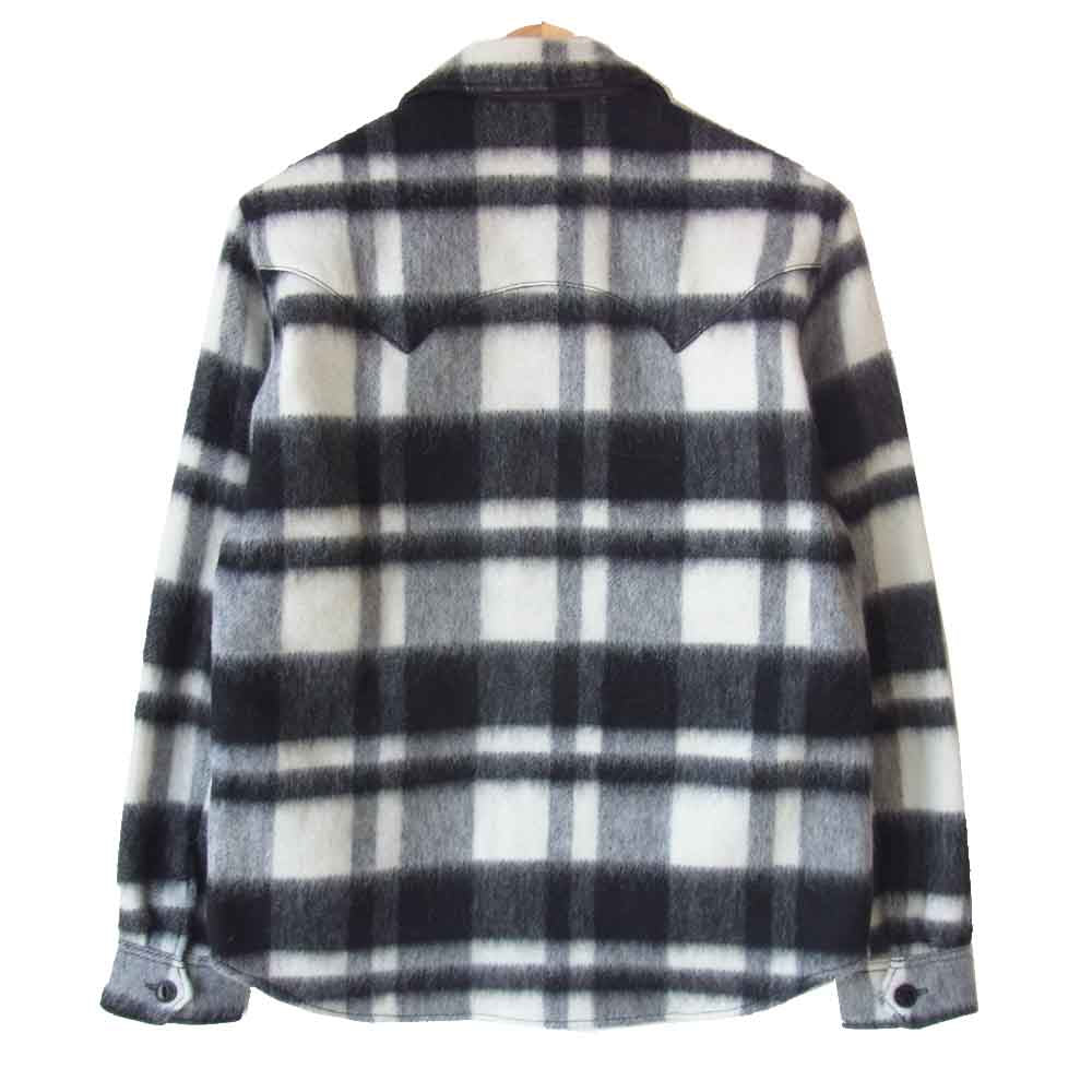 TMT ティーエムティー TJK-F2016 PLAID FUR WORK SHIRT JACKET ブランケット チェック ワーク シャツ ジャケット  黒×白 L【新古品】【未使用】【中古】