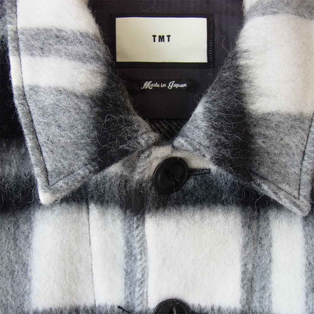 TMT ティーエムティー TJK-F2016 PLAID FUR WORK SHIRT JACKET ブランケット チェック ワーク シャツ ジャケット  黒×白 L【新古品】【未使用】【中古】