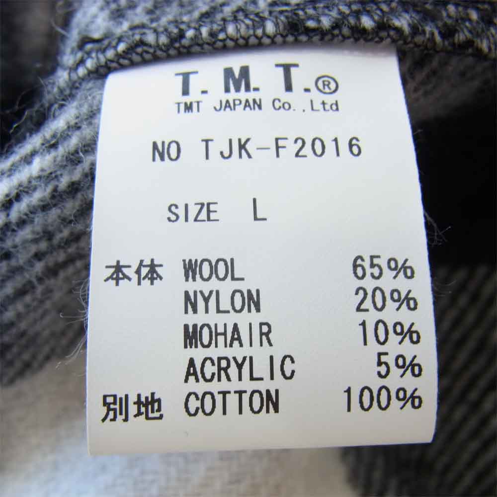 TMT ティーエムティー TJK-F2016 PLAID FUR WORK SHIRT JACKET ブランケット チェック ワーク シャツ ジャケット  黒×白 L【新古品】【未使用】【中古】