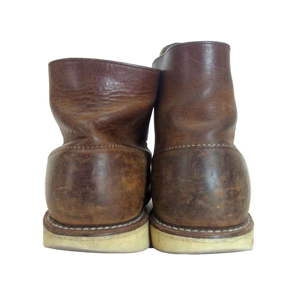 RED WING レッドウィング 9111 6inch Round-toe ラフアンドタフ プレーントゥ ブーツ ブラウン系 US 8.5【中古】