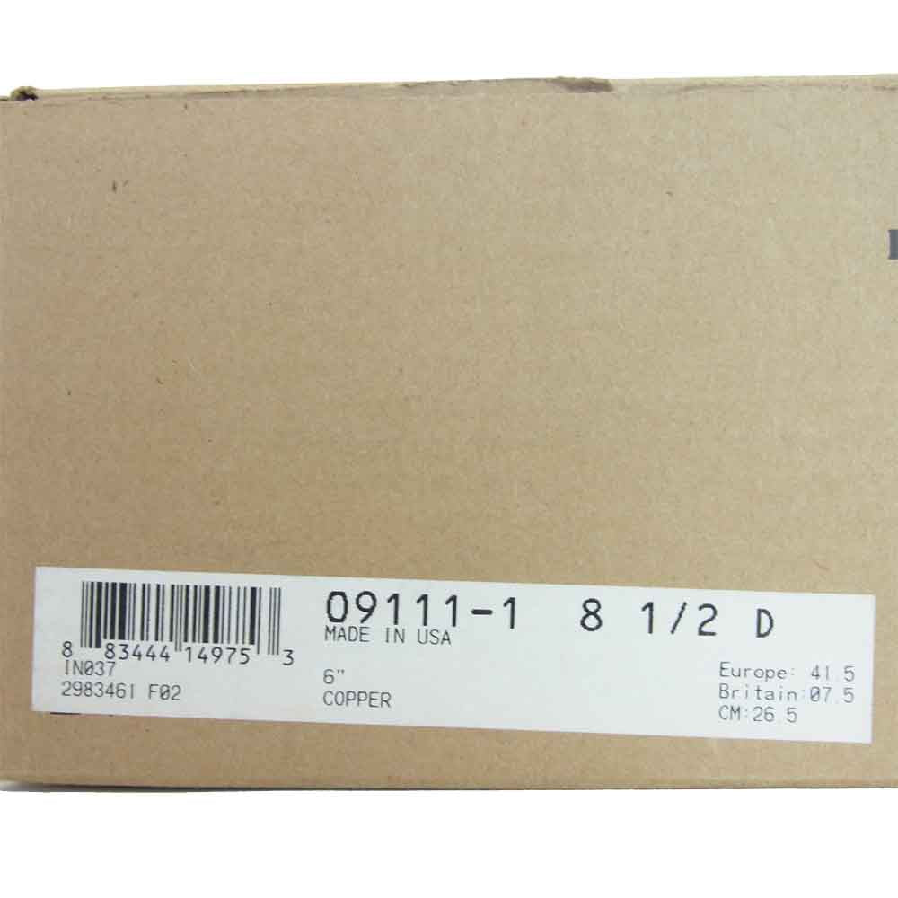 RED WING レッドウィング 9111 6inch Round-toe ラフアンドタフ プレーントゥ ブーツ ブラウン系 US 8.5【中古】