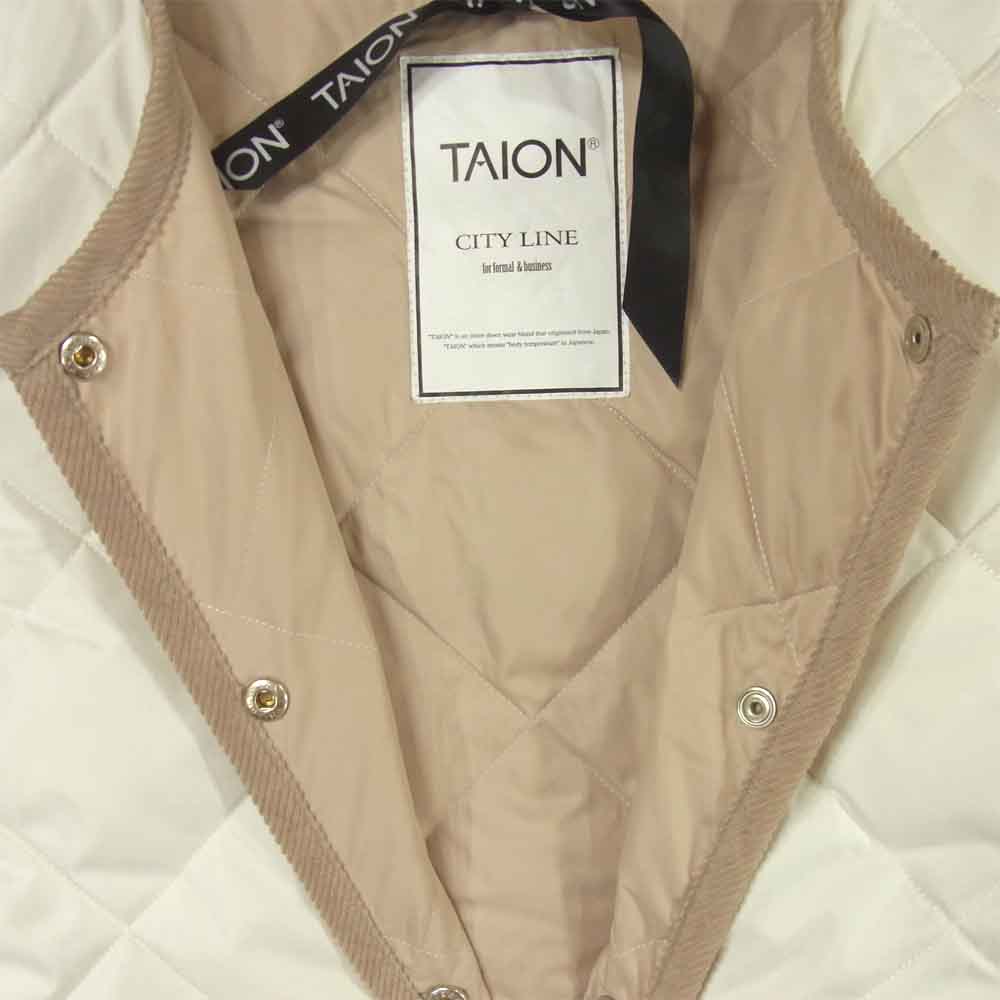 タイオン キルティング ダウン ジャケット コート ホワイト系 S【新古品】【未使用】【中古】