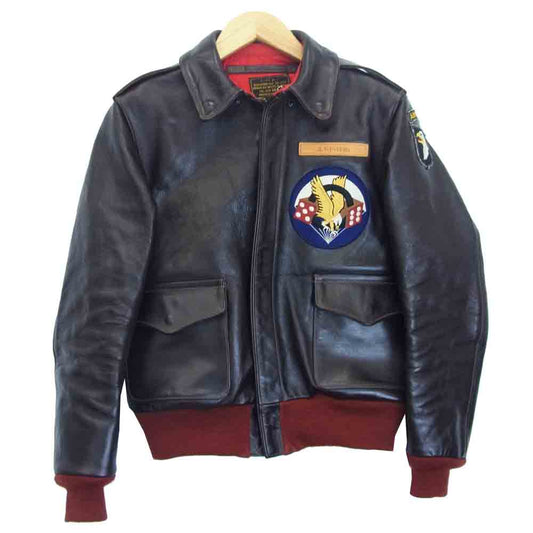 THE FEW ザフュー A-2 BAND OF BROTHERS バンドオブブラザーズ RED SILK レッドシルク フライト ダークブラウン系 34【美品】【中古】