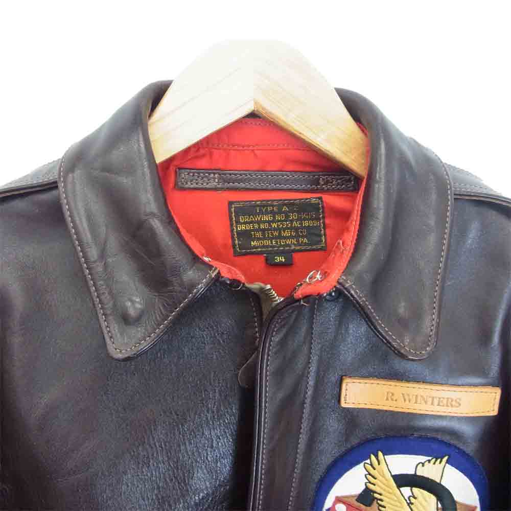 THE FEW ザフュー A-2 BAND OF BROTHERS バンドオブブラザーズ RED SILK レッドシルク フライト ダークブラウン系 34【美品】【中古】