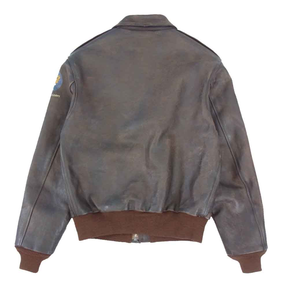 TOY'S McCOY トイズマッコイ A-2 V. HILTS COOLER KING 大脱走 エイジング ダメージ加工 レザー フライト ブラウン系 36【美品】【中古】